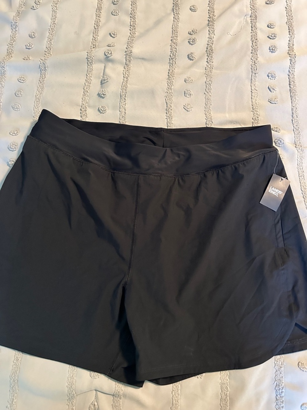 Lands' End Black Swim Shorts Sz 18 NWT